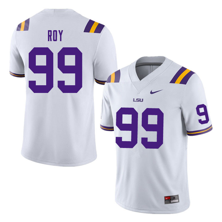 Men #99 Jaquelin Roy LSU Tigers College Football Jerseys Sale-White - Click Image to Close